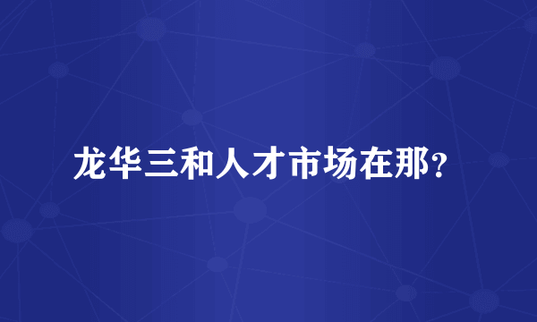 龙华三和人才市场在那？