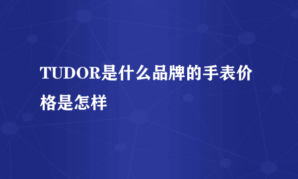 TUDOR是什么品牌的手表价格是怎样