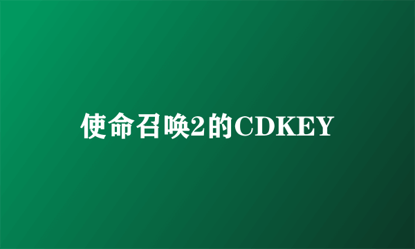 使命召唤2的CDKEY