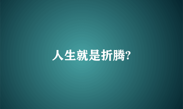人生就是折腾?