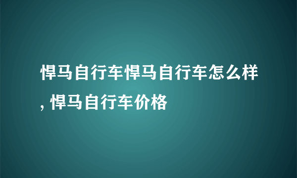 悍马自行车悍马自行车怎么样, 悍马自行车价格
