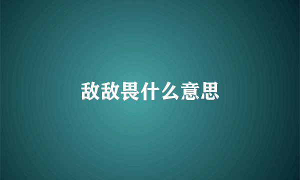 敌敌畏什么意思