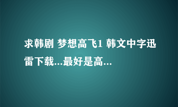 求韩剧 梦想高飞1 韩文中字迅雷下载...最好是高清的。谢谢了！！