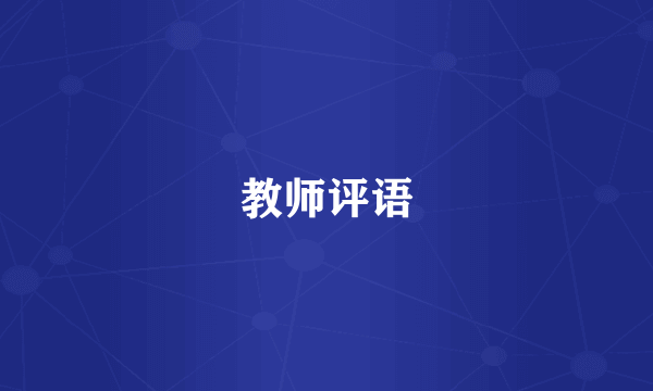 教师评语