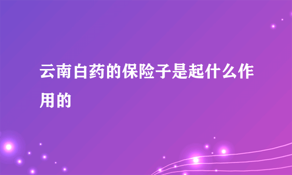 云南白药的保险子是起什么作用的
