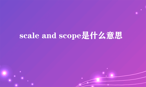 scale and scope是什么意思