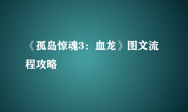 《孤岛惊魂3：血龙》图文流程攻略