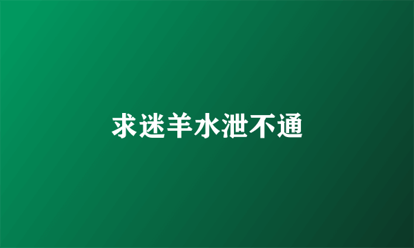 求迷羊水泄不通