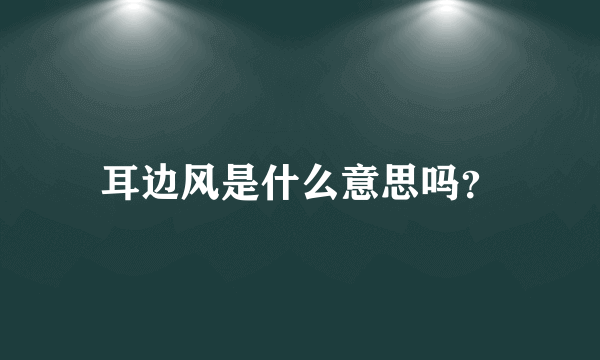 耳边风是什么意思吗？