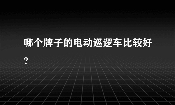 哪个牌子的电动巡逻车比较好？