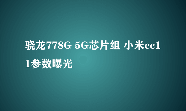 骁龙778G 5G芯片组 小米cc11参数曝光