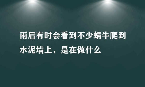 雨后有时会看到不少蜗牛爬到水泥墙上，是在做什么