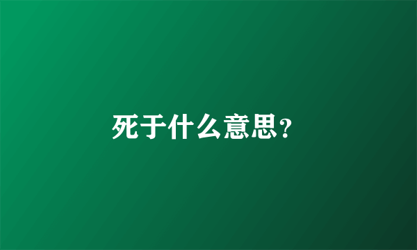 死于什么意思？