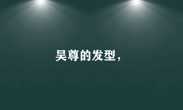 吴尊的发型，