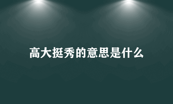 高大挺秀的意思是什么