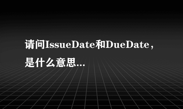 请问IssueDate和DueDate，是什么意思呢。谢谢？