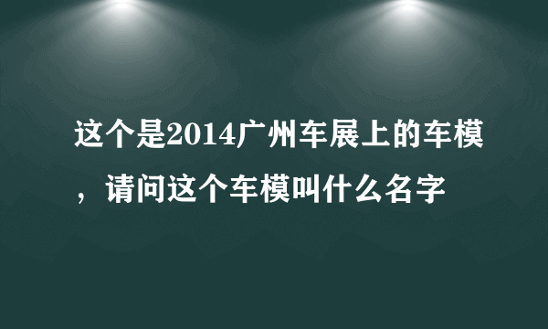 这个是2014广州车展上的车模，请问这个车模叫什么名字