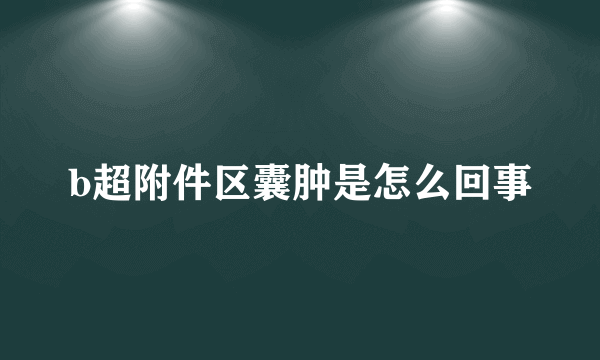 b超附件区囊肿是怎么回事