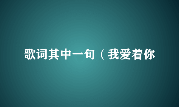 歌词其中一句（我爱着你