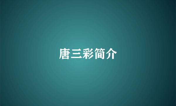 唐三彩简介