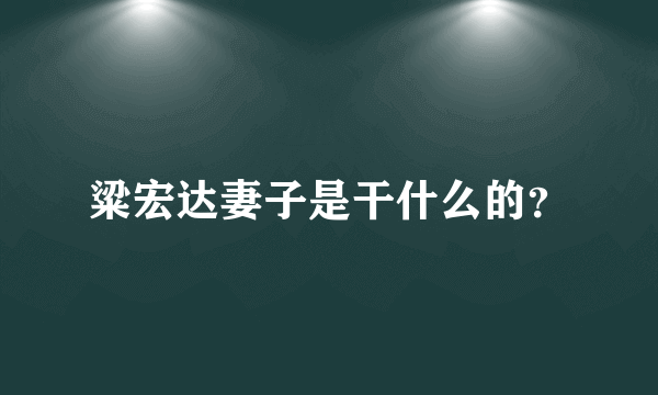 粱宏达妻子是干什么的？
