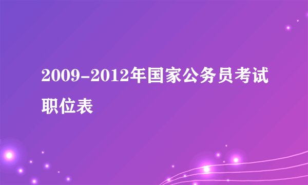 2009-2012年国家公务员考试职位表