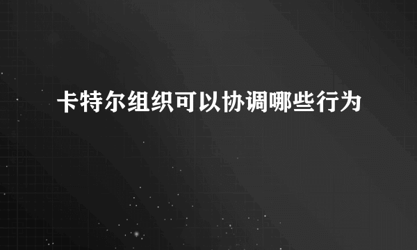 卡特尔组织可以协调哪些行为
