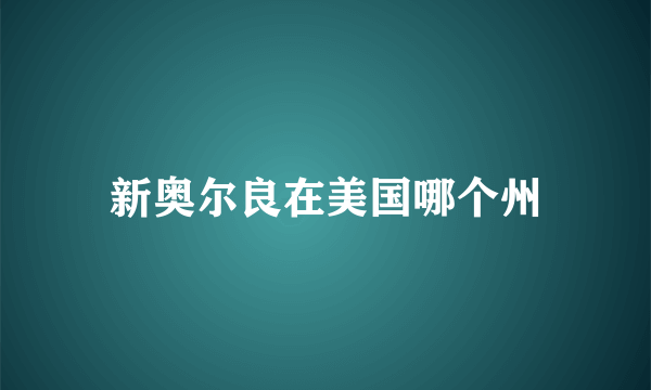 新奥尔良在美国哪个州