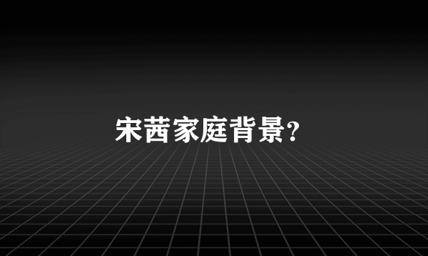 宋茜家庭背景？