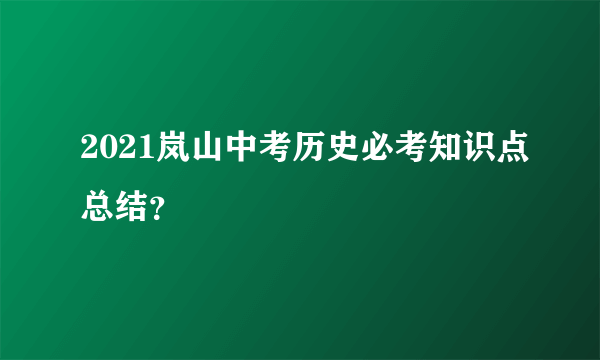 2021岚山中考历史必考知识点总结？
