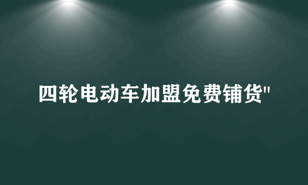 四轮电动车加盟免费铺货