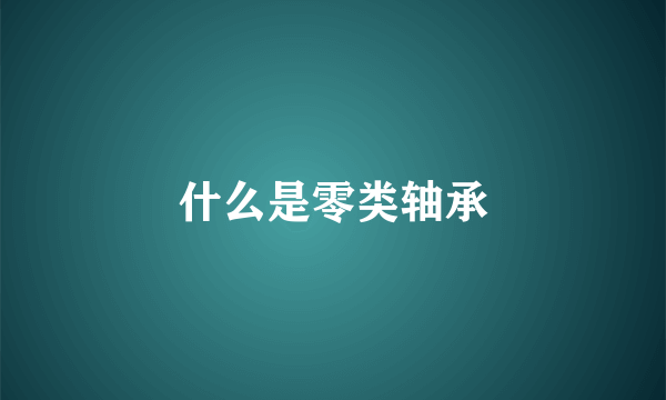 什么是零类轴承