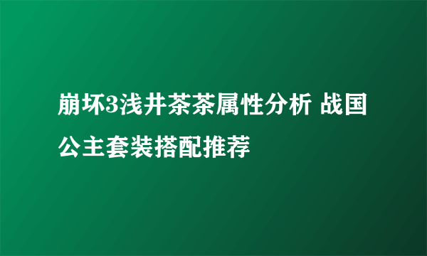 崩坏3浅井茶茶属性分析 战国公主套装搭配推荐