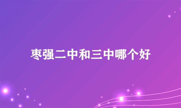 枣强二中和三中哪个好