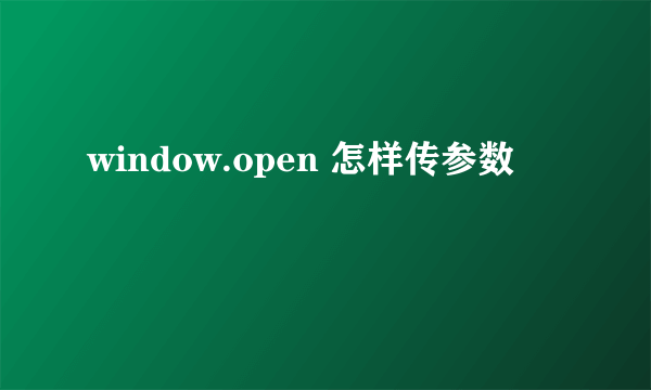 window.open 怎样传参数