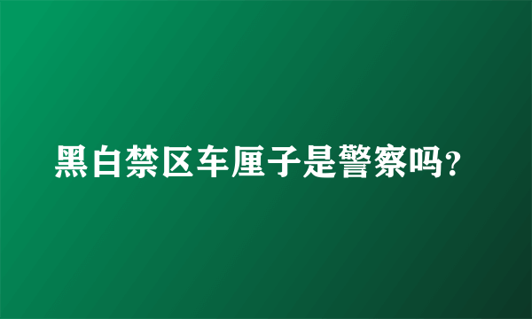 黑白禁区车厘子是警察吗？