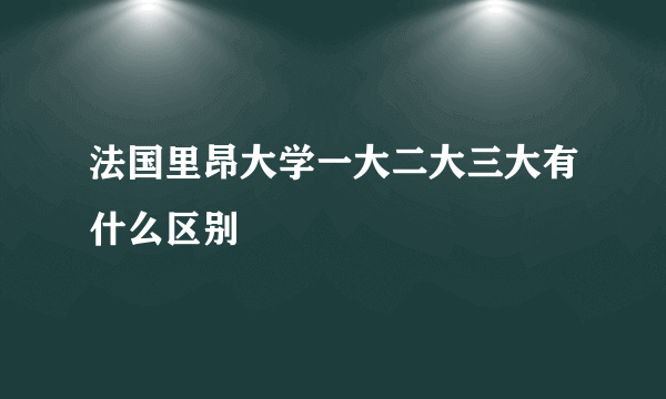 法国里昂大学一大二大三大有什么区别