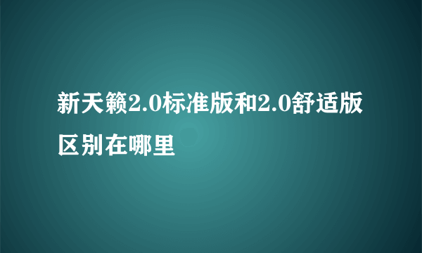 新天籁2.0标准版和2.0舒适版区别在哪里