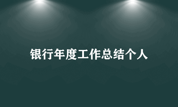银行年度工作总结个人