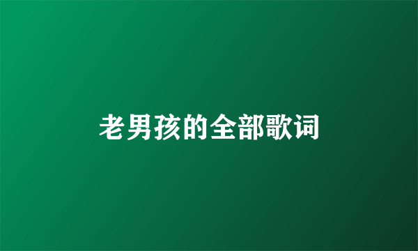 老男孩的全部歌词