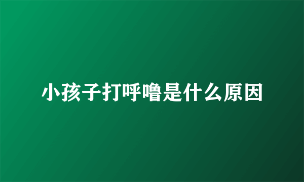 小孩子打呼噜是什么原因