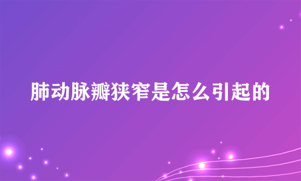 肺动脉瓣狭窄是怎么引起的