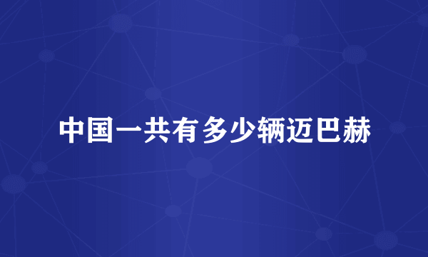 中国一共有多少辆迈巴赫