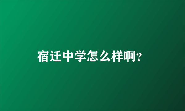 宿迁中学怎么样啊？