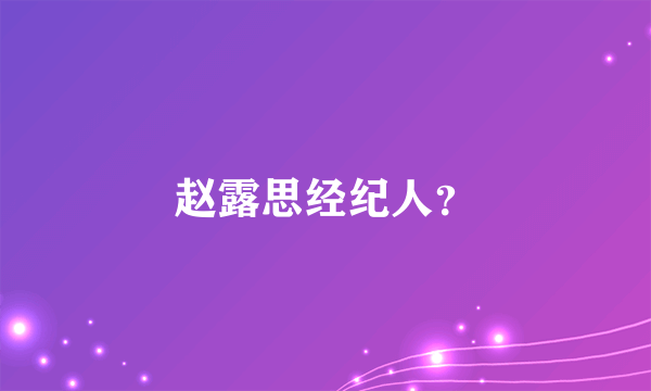 赵露思经纪人？