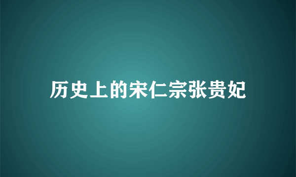 历史上的宋仁宗张贵妃