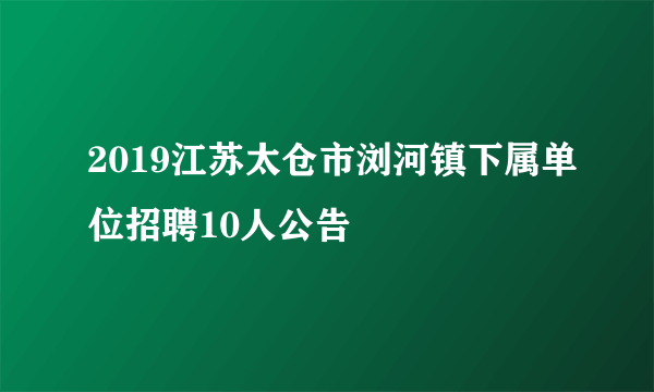 2019江苏太仓市浏河镇下属单位招聘10人公告