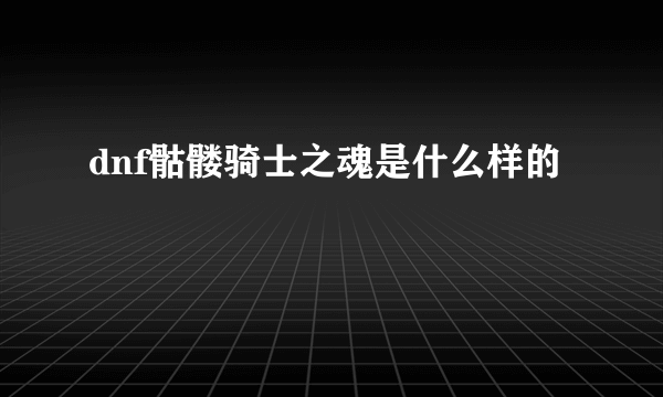 dnf骷髅骑士之魂是什么样的