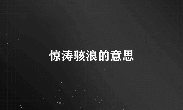惊涛骇浪的意思