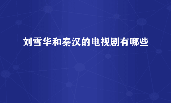 刘雪华和秦汉的电视剧有哪些